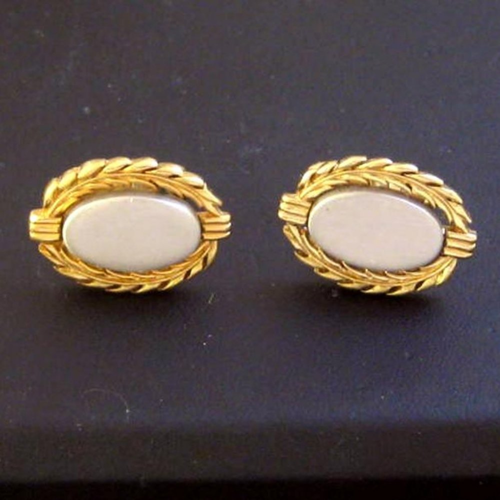 Vintage Swank Cufflinks metallic gray